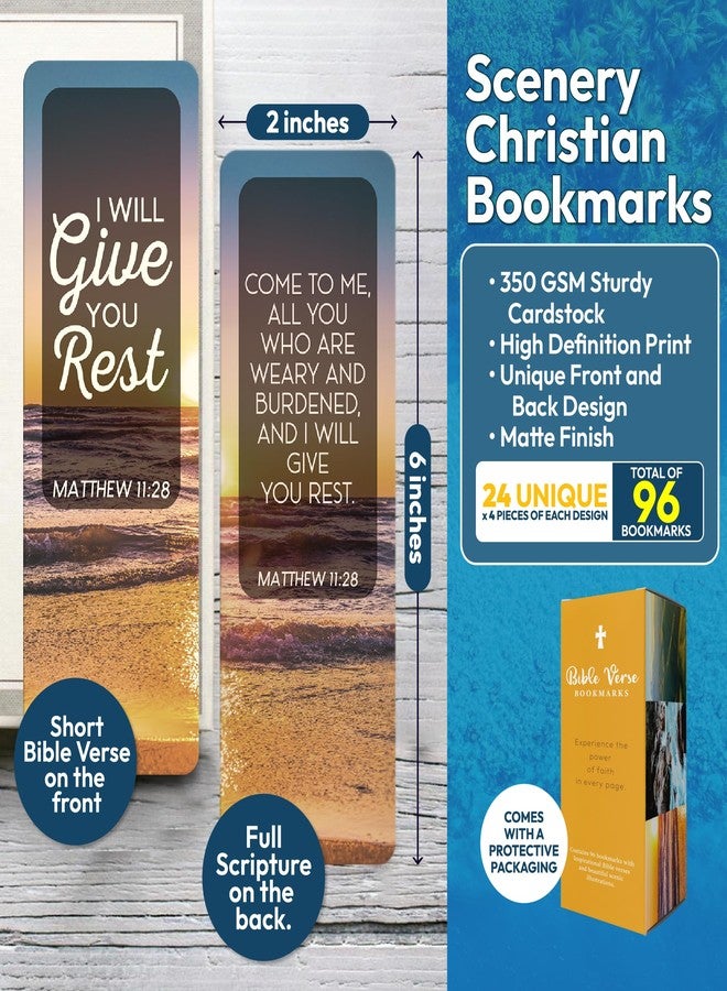 Only Zest 96 Bible Bookmark Pack with Bible Verses – Multiple Designs – Inspirational Christian Bookmarks for Women & Men – Bible Book Markers for Classroom, Bible Study, Church Supplies - Image 2