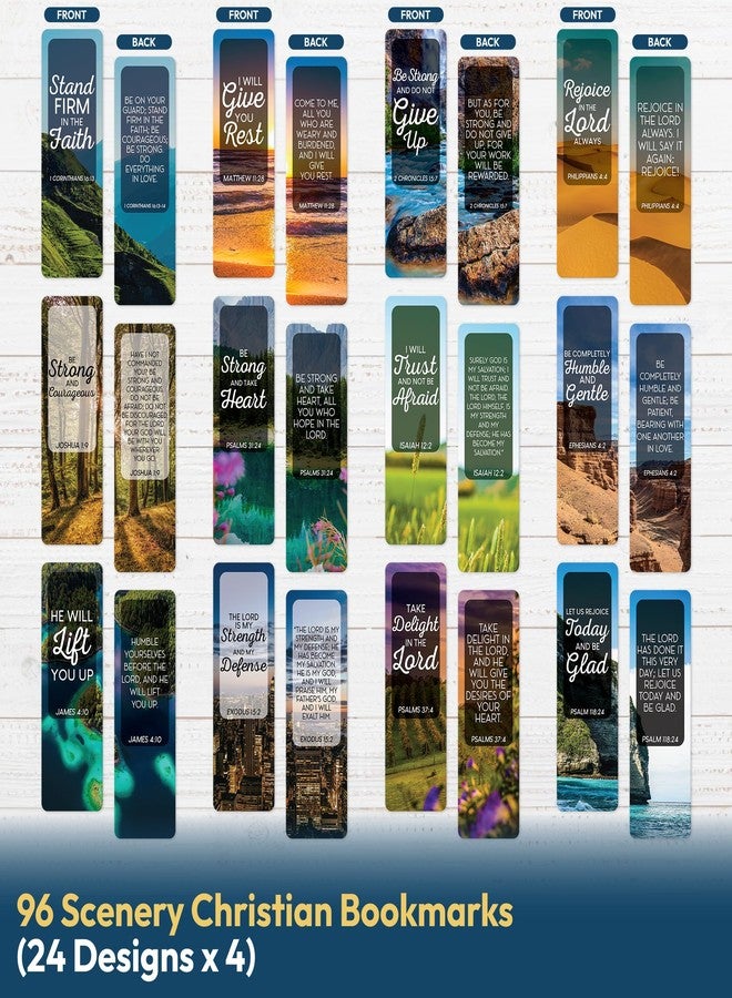 Only Zest 96 Bible Bookmark Pack with Bible Verses – Multiple Designs – Inspirational Christian Bookmarks for Women & Men – Bible Book Markers for Classroom, Bible Study, Church Supplies - Image 4