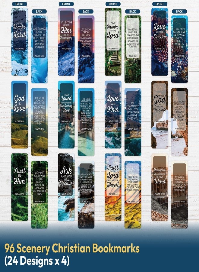 Only Zest 96 Bible Bookmark Pack with Bible Verses – Multiple Designs – Inspirational Christian Bookmarks for Women & Men – Bible Book Markers for Classroom, Bible Study, Church Supplies - Image 5
