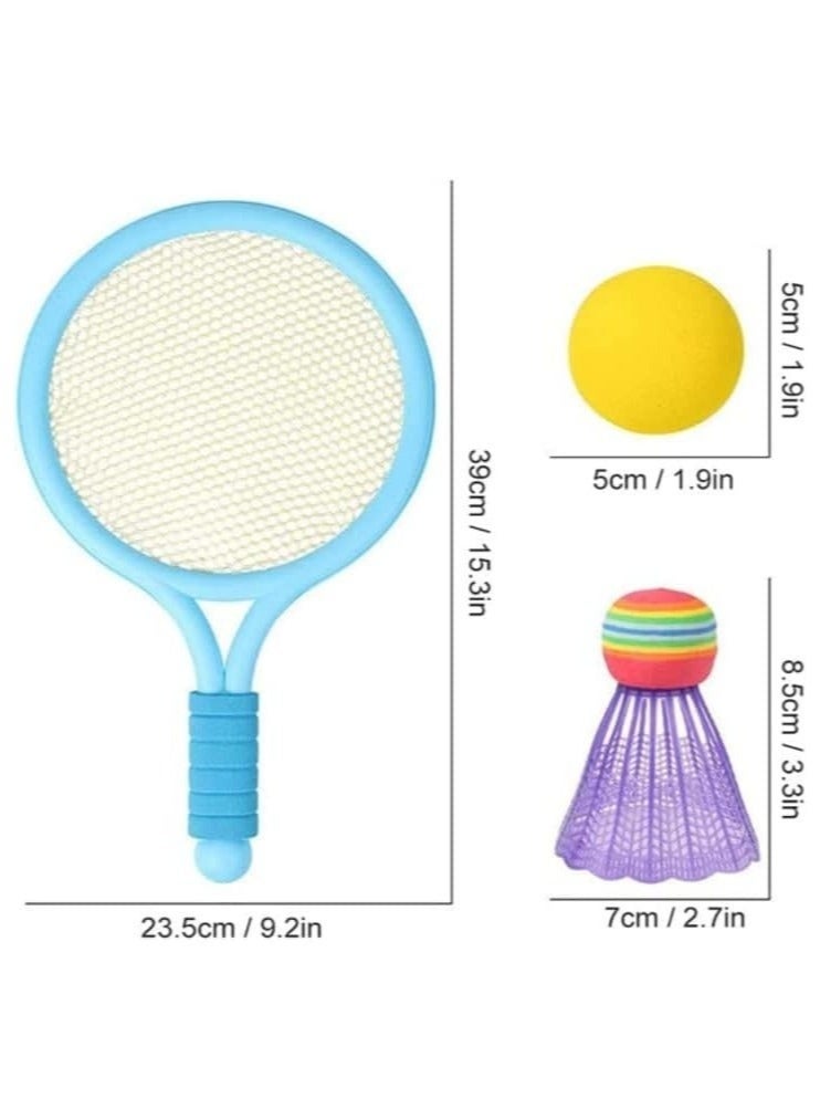 Kid Tennis Racket Sets Plastic Toddlers Badminton Set With 1 Foam Ball And 2 Shuttlecocks - Image 2