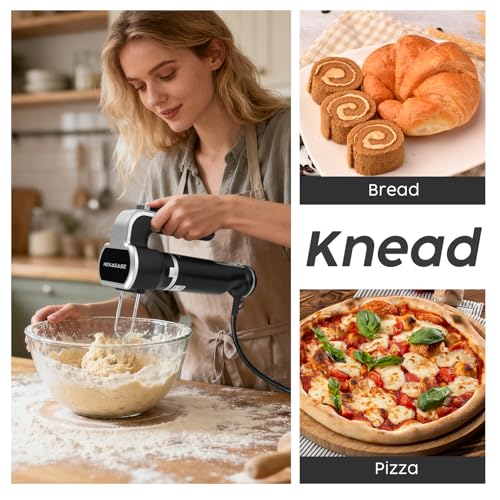 NexaEase 2-In-1 Hand Mixer Immersion Blender Electric Handheld, Portable Hand Blender Electric Mixer with Beater Dough Whisk & Blending Cup, Food Processor Kitchen Gadgets for Smoothies Baby Food Baking & Soup - Image 5