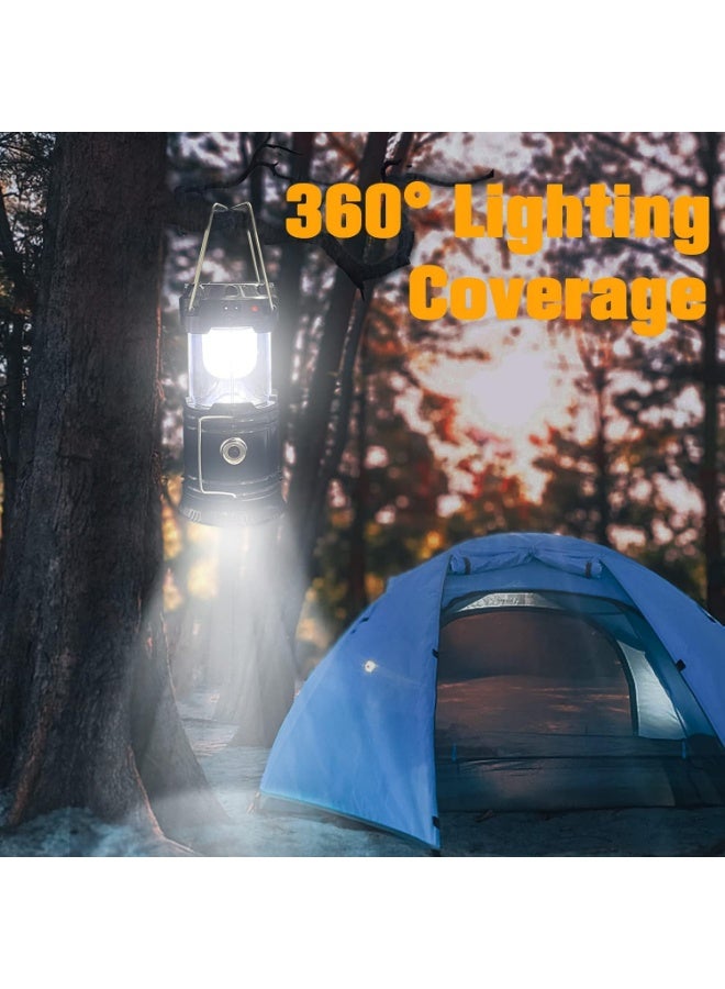 YelaJoy Collapsible Portable LED Camping Lantern,  Lightweight Waterproof Solar USB Rechargeable LED Flashlight Survival Kits for Indoor Outdoor Home Emergency Light, Power Outages Hiking Hurricane (2pcs) - Image 2