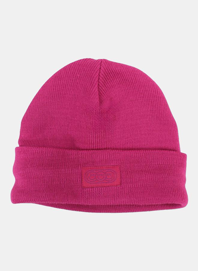playmore Unisex Wool Ice Cap – Fuchsia with Triple Smiley Joy - Image 1