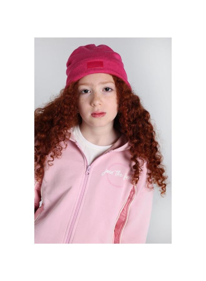 بلاي مور قبعة صوف للاطفال – فوشيا مع ثلاثة وجوه مبتسمة مرحة - Image 2