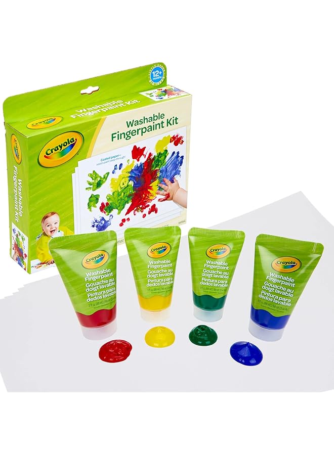 Crayola My First Finger Paint For Toddlers Painting Paper Kids Indoor Activities At Home Gift Red 14 Piece Set 81 1452 - Image 1