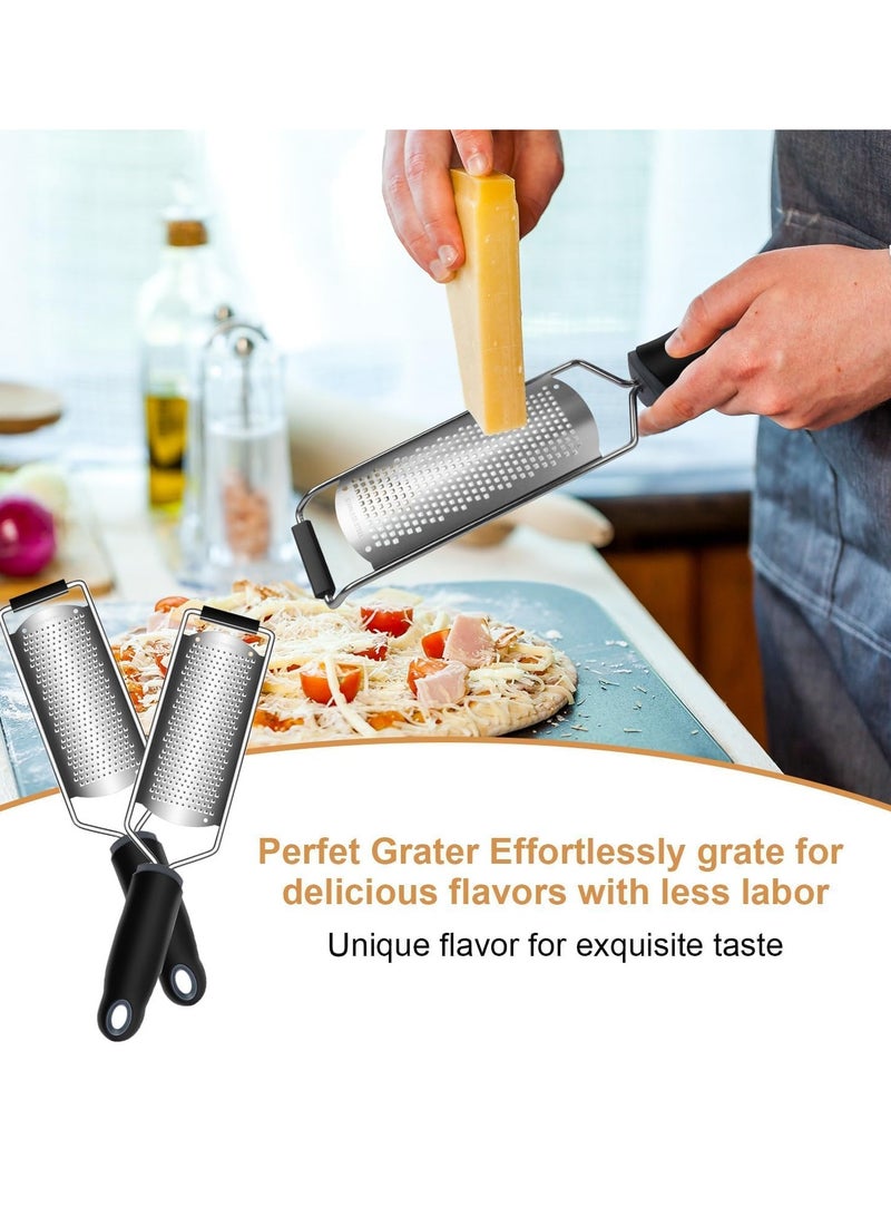 Hihonor Cheese Zester Grater Handheld with Handle-Lemon Citrus Zester Tool Graters for Kitchen Stainless Steel Salad Spinner Cake Decorating Supplies,Perfect Kitchen Gadgets Zucchini Nutmeg Ginger Peeler - Image 2