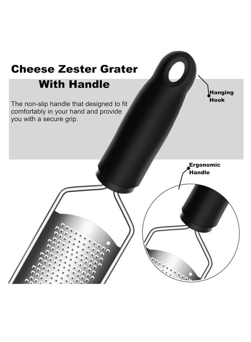 Hihonor Cheese Zester Grater Handheld with Handle-Lemon Citrus Zester Tool Graters for Kitchen Stainless Steel Salad Spinner Cake Decorating Supplies,Perfect Kitchen Gadgets Zucchini Nutmeg Ginger Peeler - Image 3