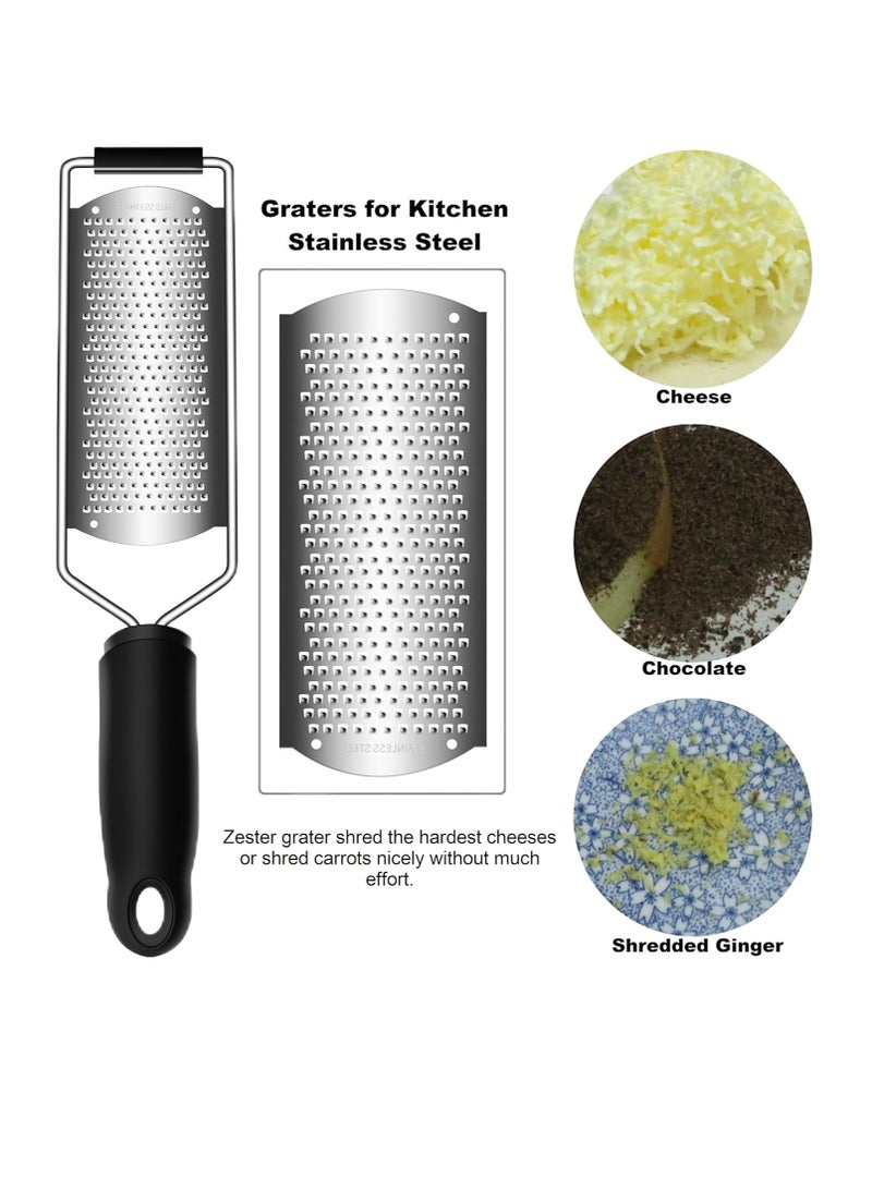 Hihonor Cheese Zester Grater Handheld with Handle-Lemon Citrus Zester Tool Graters for Kitchen Stainless Steel Salad Spinner Cake Decorating Supplies,Perfect Kitchen Gadgets Zucchini Nutmeg Ginger Peeler - Image 5