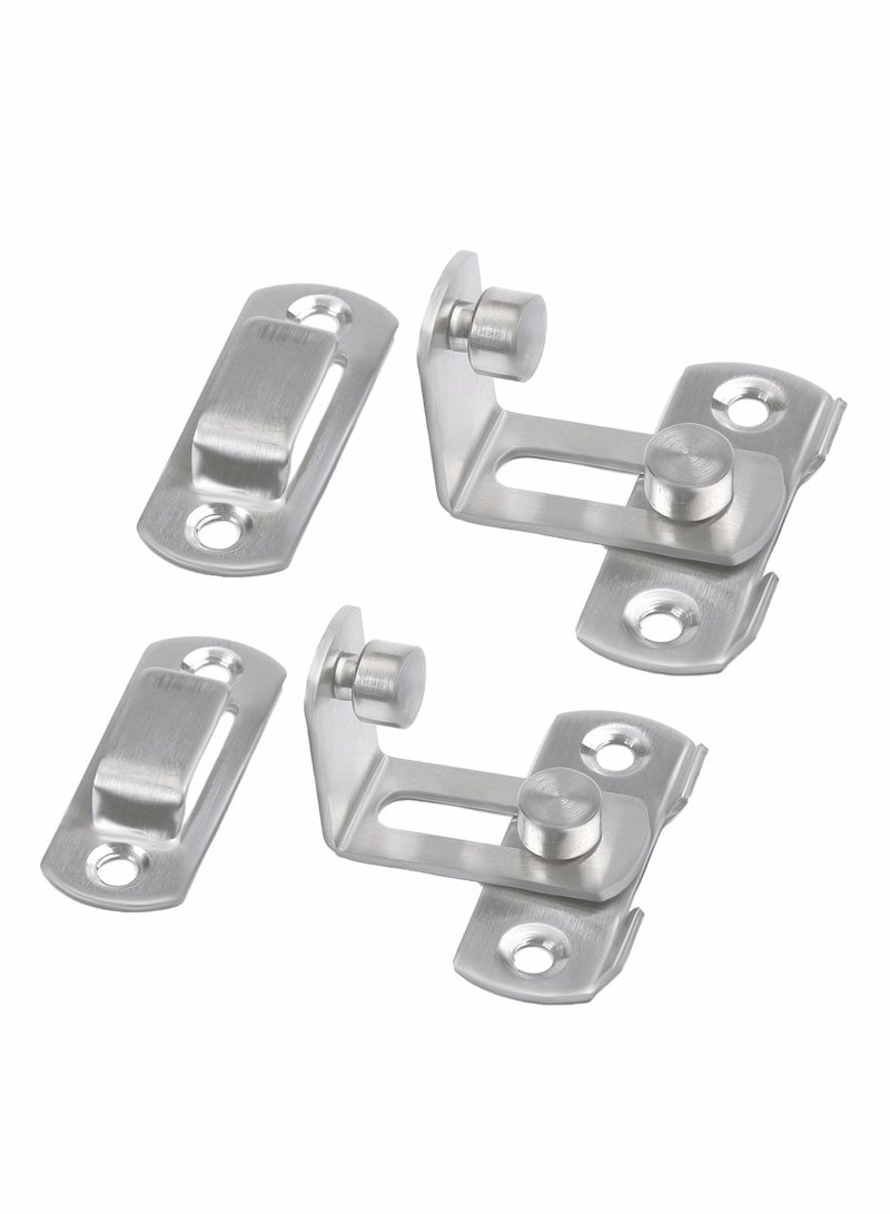 SYOSI Stainless Steel Latch, 90 Degree Protect Privacy Security Barn Door Lock, Solid Stainless Steel Safety Gate Latches, 2 Pack (Large 90 Degrees Silver) - Image 3