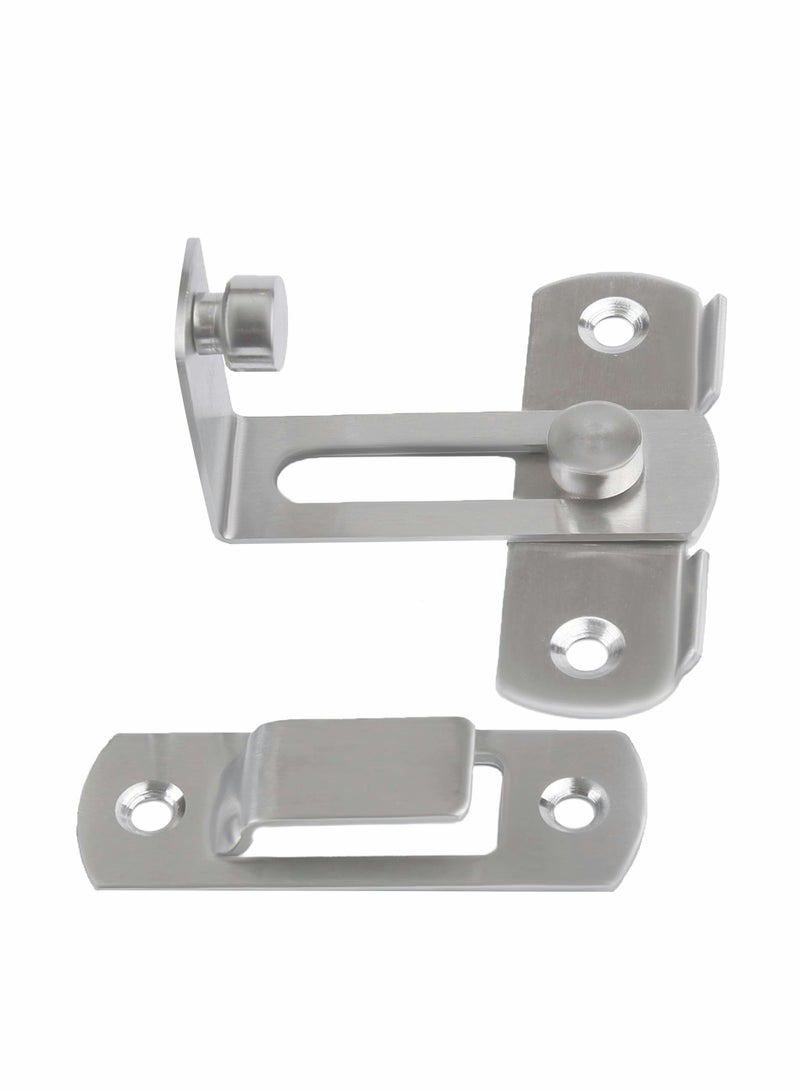 SYOSI Stainless Steel Latch, 90 Degree Protect Privacy Security Barn Door Lock, Solid Stainless Steel Safety Gate Latches, 2 Pack (Large 90 Degrees Silver) - Image 4