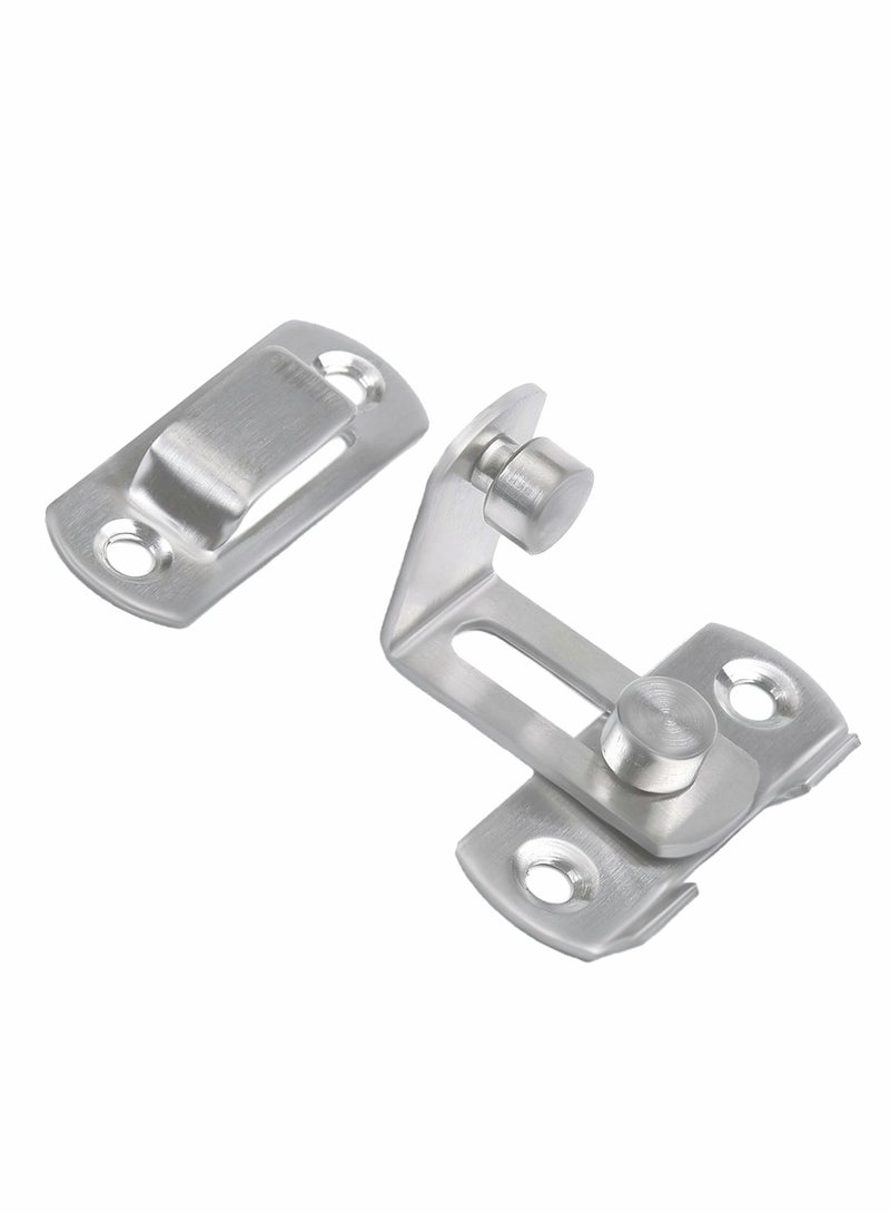 SYOSI Stainless Steel Latch, 90 Degree Protect Privacy Security Barn Door Lock, Solid Stainless Steel Safety Gate Latches, 2 Pack (Large 90 Degrees Silver) - Image 5