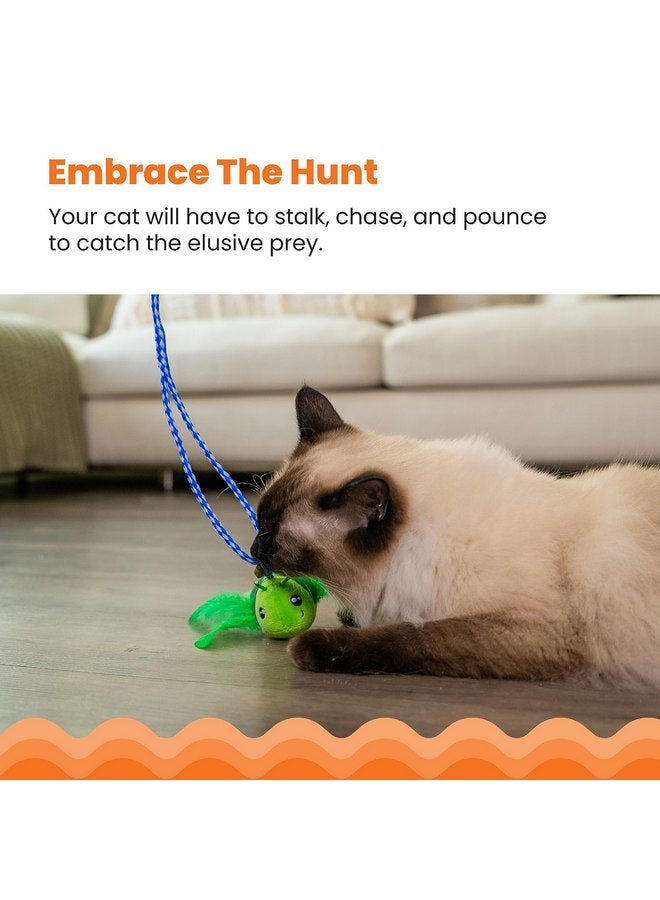 مراحل القطط عصا اللعب Catstages Tail Teaser Ground Prey مع ملحقات لعبة Catnip عصا تفاعلية للقطط - Image 4