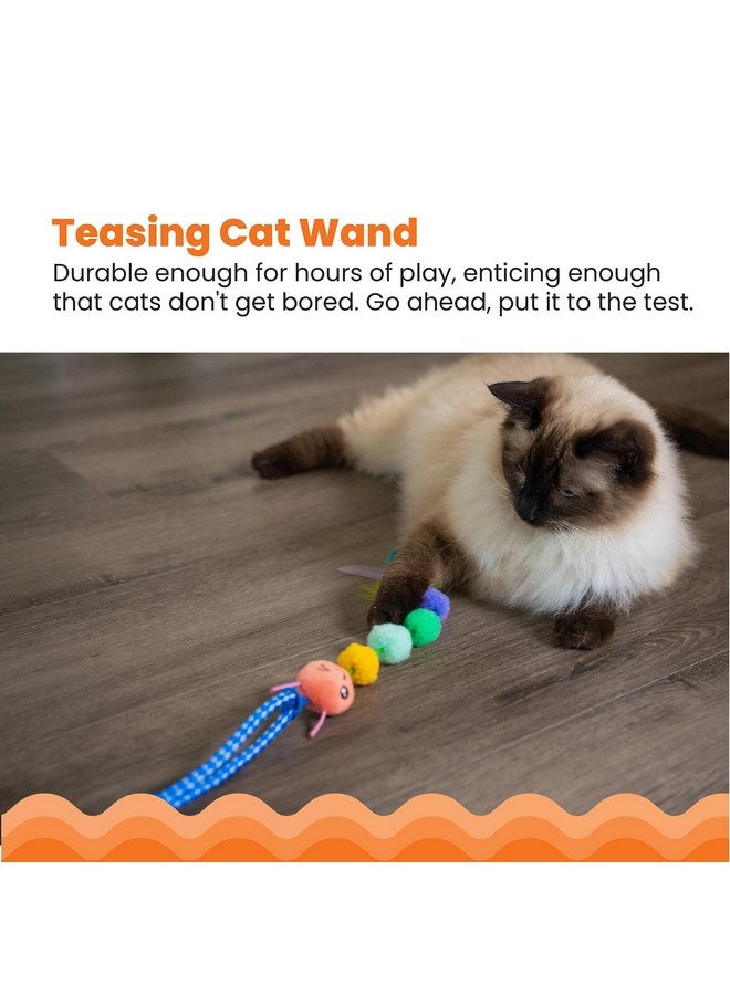 مراحل القطط عصا اللعب Catstages Tail Teaser Ground Prey مع ملحقات لعبة Catnip عصا تفاعلية للقطط - Image 2