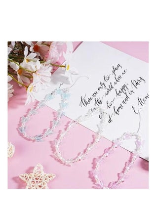 5 Pcs Beaded Phone Charm, Stationery Decoration Charm Y2K Beaded Strap Phone Lanyard Wrist Cute Phone Chain Aesthetic Phone Strap Charm for Back to School Season - view 4
