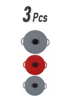 Y&D 3 Pcs Silicone Pot Covers Bowl Pans Round Food Universal Lid Replacement Kitchen Utensils for Skillet Pots Cookware  - Image 1