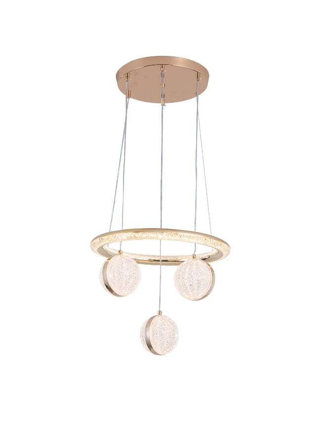 LED Pendant Lights, 3 Lights, Gold 9973