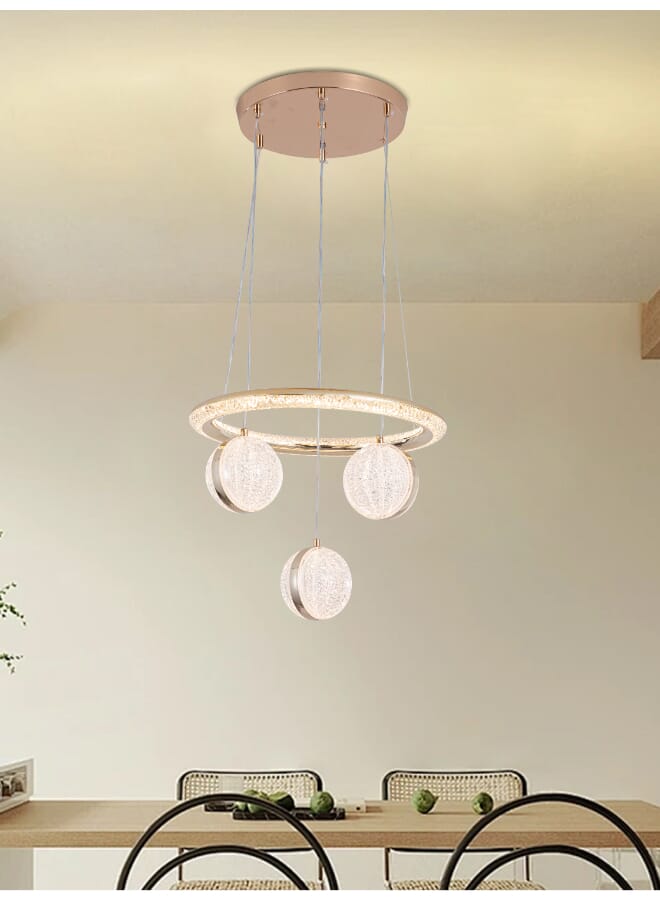 LED Pendant Lights, 3 Lights, Gold 9973