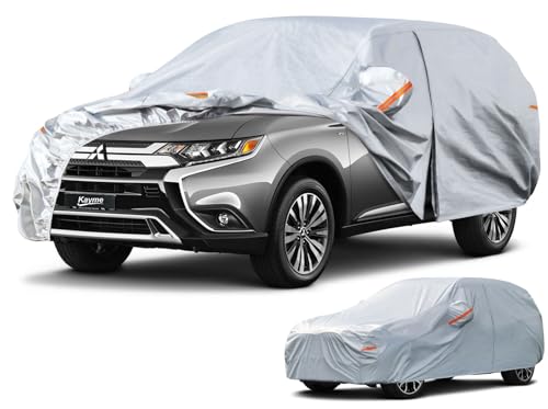 Kayme 6 Layers SUV Car Cover Custom Fit for Mitsubishi Outlander 20052025 Waterproof All Weather for Automobiles Outdoor Full Cover Rain Sun UV ProtectionSilver - Image 1