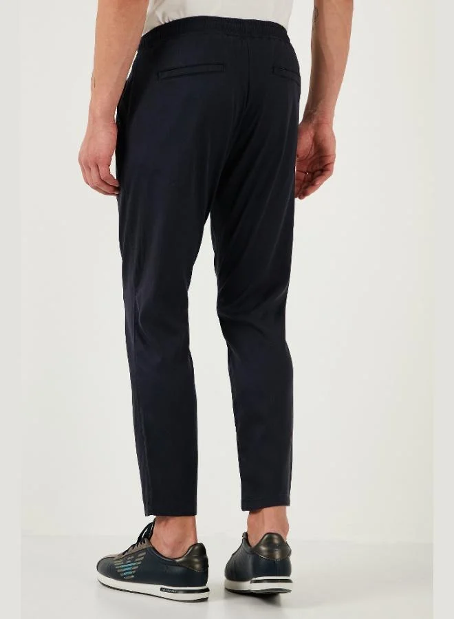 Buratti  Buratti Cotton Slim Fit Elastic Waist Straight Leg Trousers Men's TROUSERS 5545S87JMILANO for Men | Best Price UAE