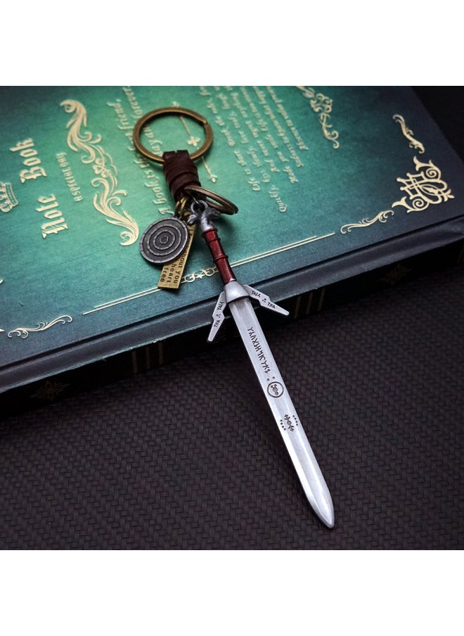 Generic - Wolf Keychain Geralt Sword Leather Key Chain Yennefer Cirilla Keyring Keychains for Men Anime Accessories Key Ring llaveros-Color:2 - Image 1