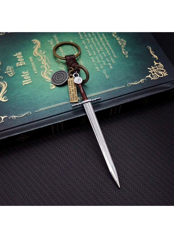 Generic - Wolf Keychain Geralt Sword Leather Key Chain Yennefer Cirilla Keyring Keychains for Men Anime Accessories Key Ring llaveros-Color:2 - Image 1
