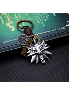 Wolf Keychain Geralt Sword Leather Key Chain Yennefer Cirilla Keyring Keychains for Men Anime Accessories Key Ring llaveros-Color:2