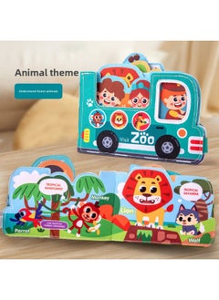 Generic Quiet Hand Tear Cloth Book Baby Toy Tear Book Baby Early Education Velcro Tear Children's Enlightenment Cloth Book-Color:Scene Story Cloth Book-Animals (Bags)  - Image 1