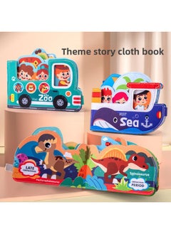 Generic Quiet Hand Tear Cloth Book Baby Toy Tear Book Baby Early Education Velcro Tear Children's Enlightenment Cloth Book-Color:Scene Story Cloth Book-Animals (Bags)  - Image 2