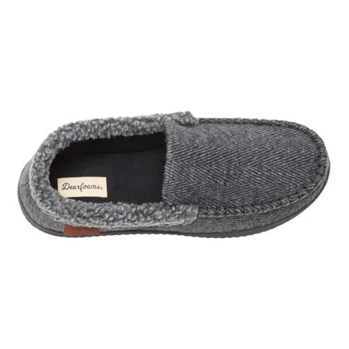Dearfoams Men's Memory Foam Slipper (Gray, US Footwear Size System, Adult, Men, Alpha, Medium, Medium) - Image 5