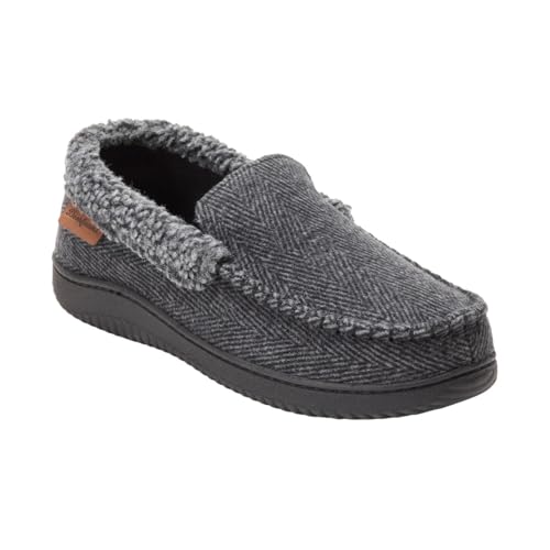 Dearfoams Men's Memory Foam Slipper (Gray, US Footwear Size System, Adult, Men, Alpha, Medium, Medium) - Image 1