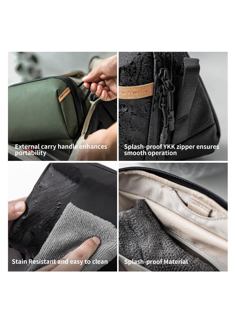 Generic Wash Pouch Hanging Toiletry Bag for Men, Waterproof Dopp Kit Travel Makeup Bag Organizer for Toiletries & Cosmetics, Travel Hanging Toiletry Bag, Shaving Bag Waterproof Large Makeup Bag, Black  - Image 5
