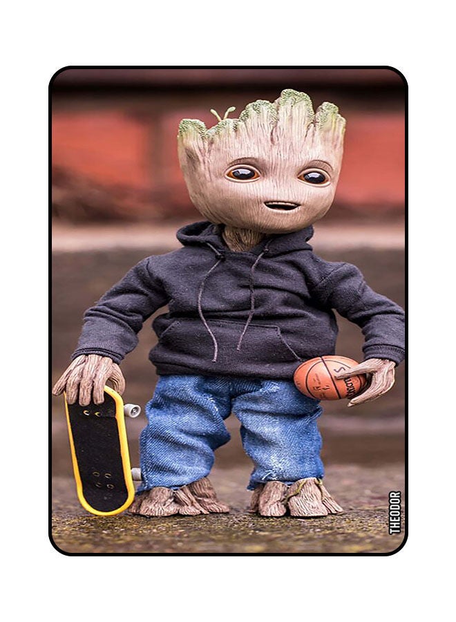 Theodor Protective Flip Case Cover For Samsung Galaxy A7 Lite 2021 8.7 Inches with Auto Wake/Sleep Groot With Skates - Image 1