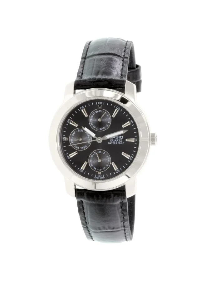 CASIO Men's Leather Analog Watch MTP-1192E-1A - 36.5 mm