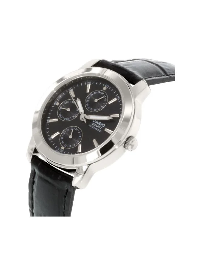 CASIO Men's Leather Analog Watch MTP-1192E-1A - 36.5 mm