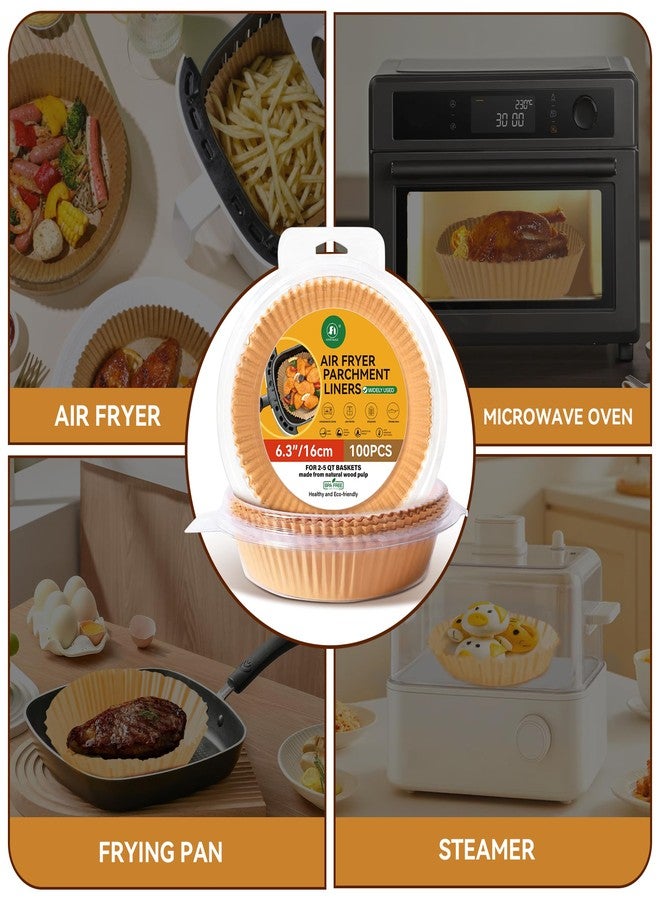Foyer Nuage بطانات مقلاة هوائية، بطانات ورقية دائرية للاستخدام مرة واحدة مقاس 6.3 بوصة خالية من مادة BPA، ورق خبز صالح للطعام مقاوم للزيت والماء، مناسب للمقلاة الهوائية والميكروويف (100 قطعة) - Image 5