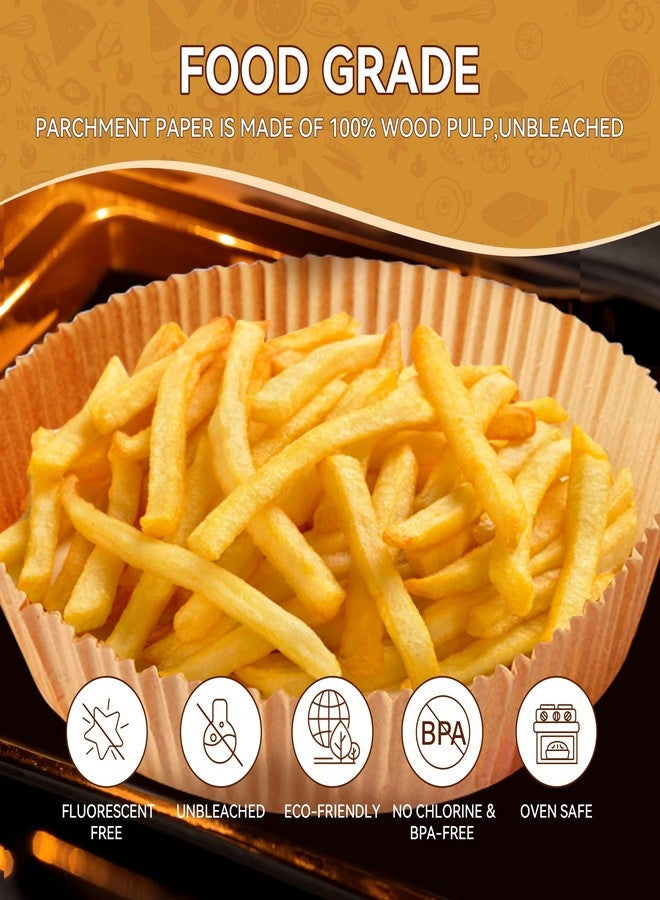 Foyer Nuage بطانات مقلاة هوائية، بطانات ورقية دائرية للاستخدام مرة واحدة مقاس 6.3 بوصة خالية من مادة BPA، ورق خبز صالح للطعام مقاوم للزيت والماء، مناسب للمقلاة الهوائية والميكروويف (100 قطعة) - Image 4