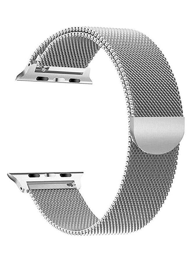 Replacement Strap For Apple Watch Series 5/6/7 42/44/45mm Silver - Image 1