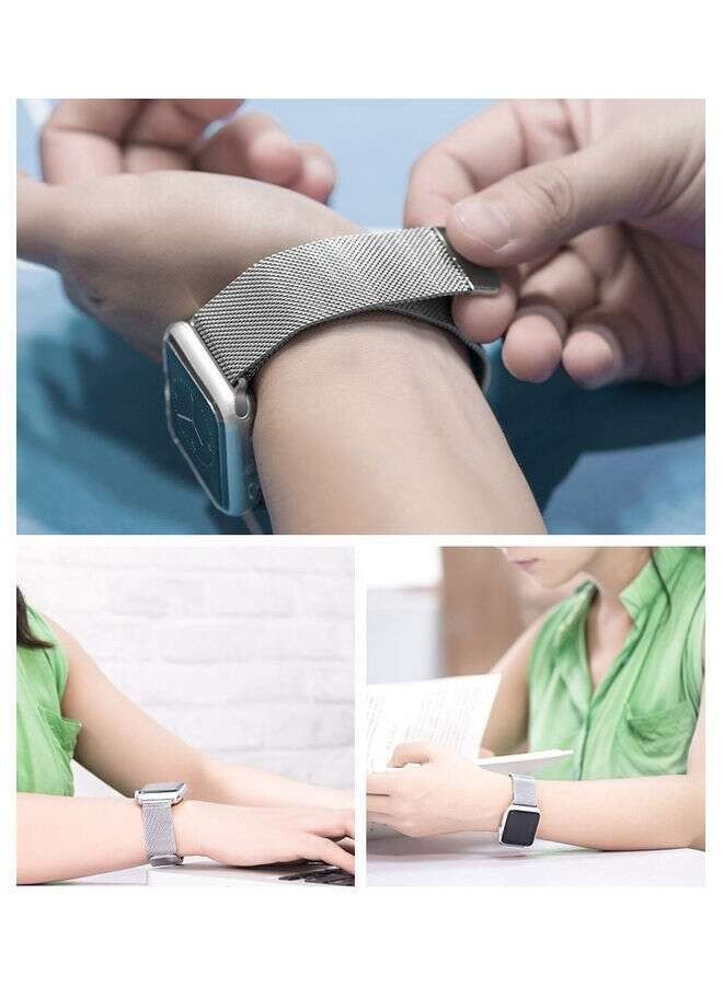 Replacement Strap For Apple Watch Series 5/6/7 42/44/45mm Silver - Image 2