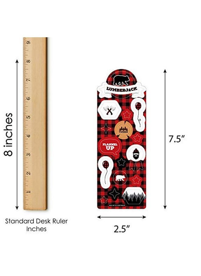 Big Dot of Happiness Lumberjack Channel The Flannel Buffalo Plaid Birthday Party Favor Kids Stickers 16 Sheets 256 Stickers  - Image 3