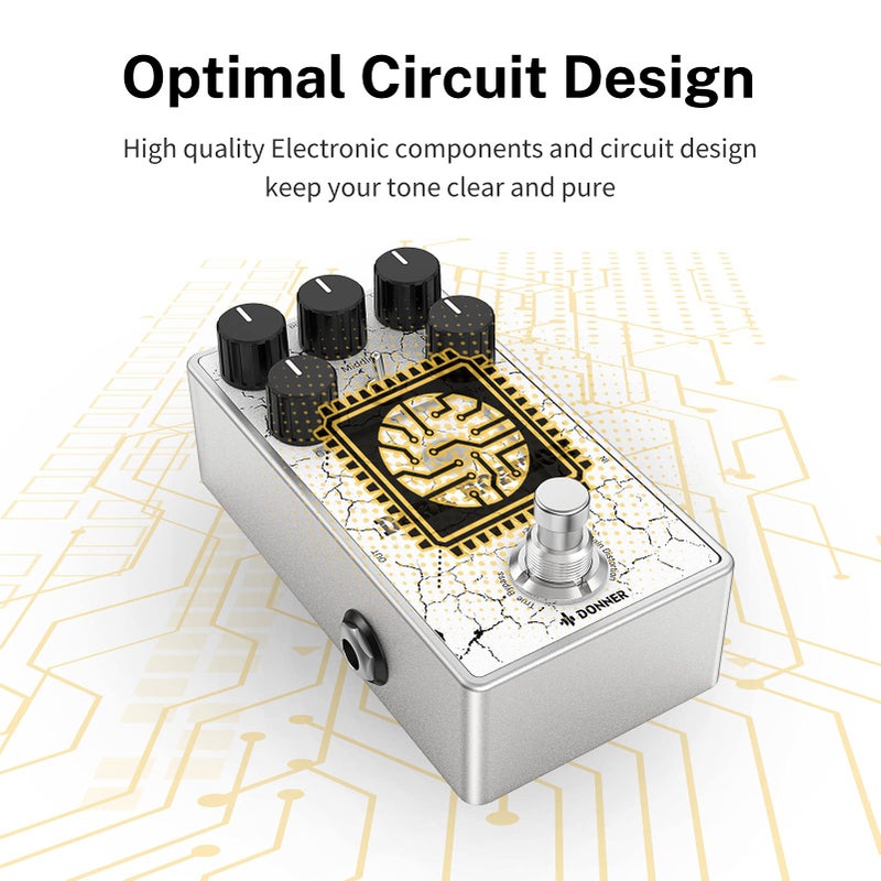 Donner Guitar Distortion Pedal, Dark Horizon Crunch Distortion Classic British Distortion Effect with 3-Band EQ True Bypass - Image 4
