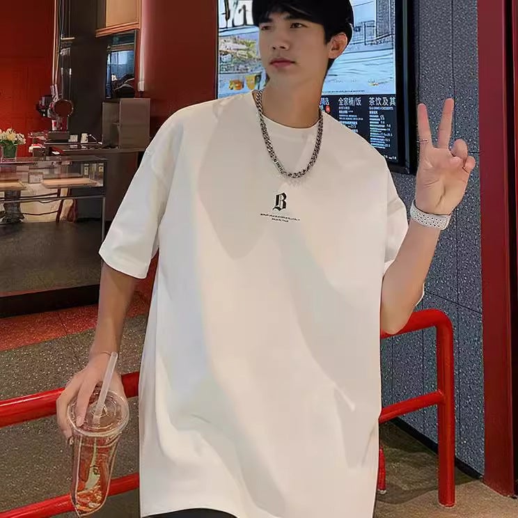 2024 Cotton Couple Short Sleeve T-Shirt New American Klein Blue Ins Trendy Korean Style Street Handsome Half Sleeve T-Shirt - Image 3