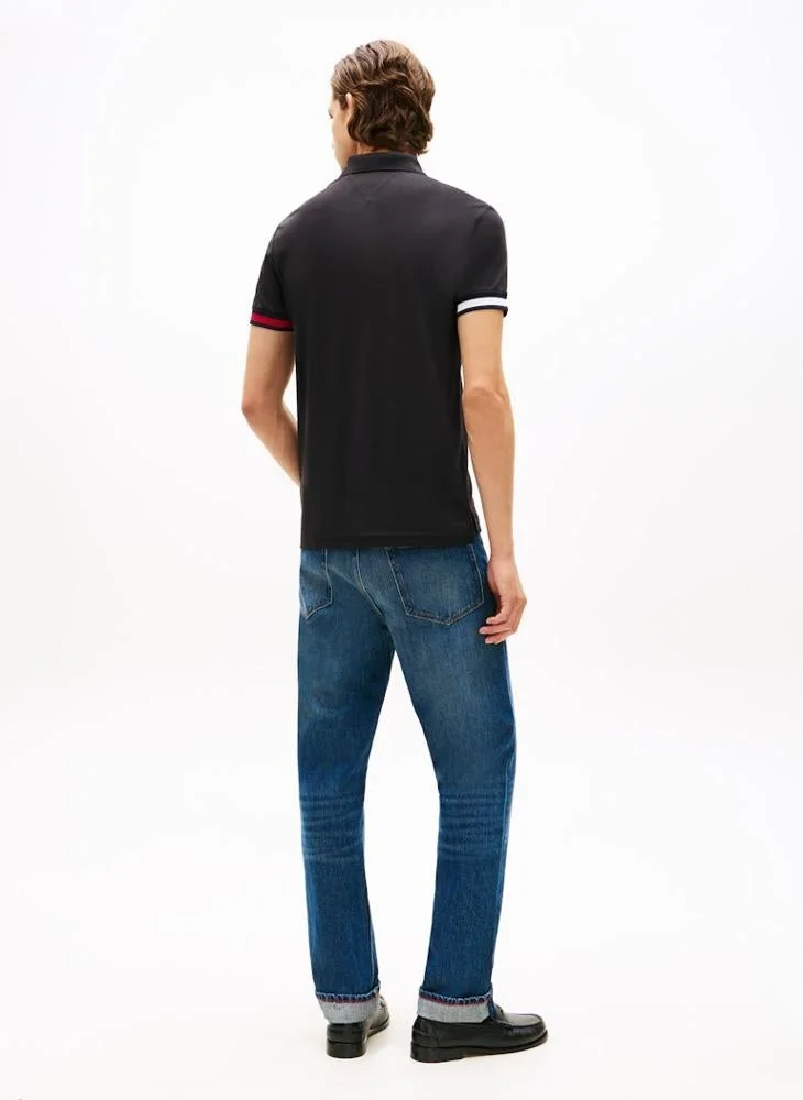 TOMMY HILFIGER  Slim Fit Interlock Knit Tipped Polo Shirt for Men | Best Price UAE