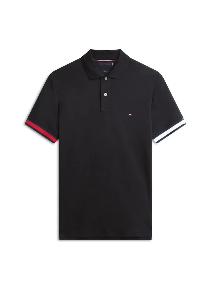 TOMMY HILFIGER  Slim Fit Interlock Knit Tipped Polo Shirt for Men | Best Price UAE
