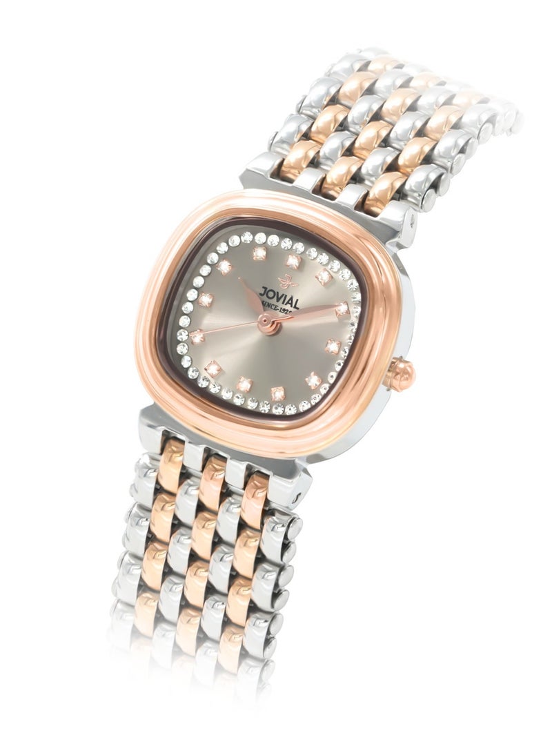 JOVIAL  5025 LAMQ 02 N , Fashion Watch,  Stainless steel , 24mm, Grey Dial, Push button Clasp - Image 2