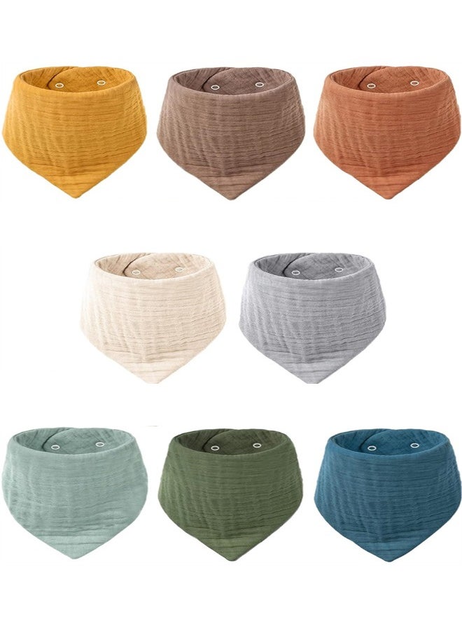 Generic Muslin Baby Bibs, 8 Pack Baby Bandana Drool Bibs Baby Bibs for Drooling and Teething Bandana Bibs for Boys Girls  - Image 1