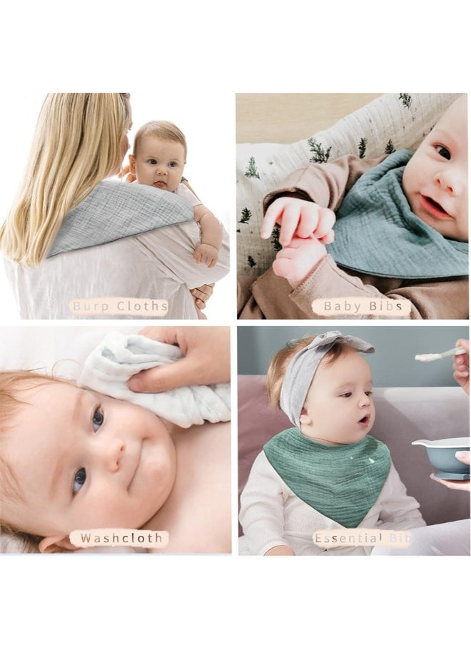 Generic Muslin Baby Bibs, 8 Pack Baby Bandana Drool Bibs Baby Bibs for Drooling and Teething Bandana Bibs for Boys Girls  - Image 5