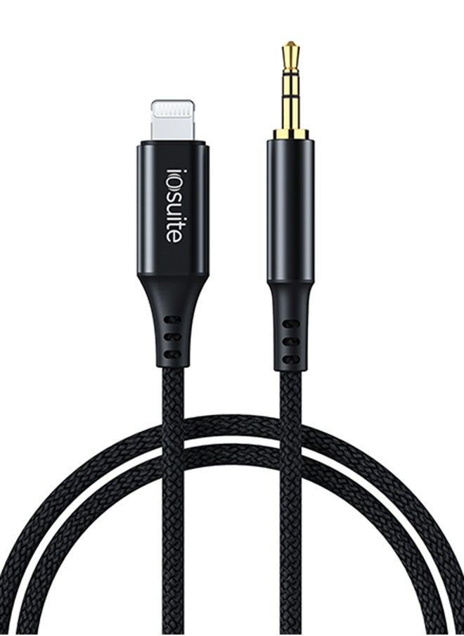 iOsuite Lightning to 3.5mm Audio Cable Adapter Black 1M  - Image 1