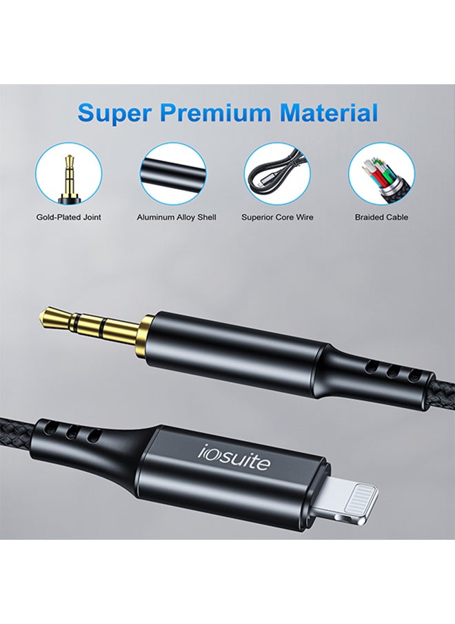 iOsuite Lightning to 3.5mm Audio Cable Adapter Black 1M  - Image 3