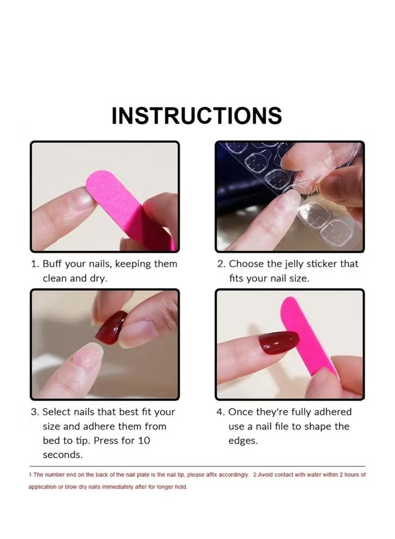 جيكومو الفرنسية نصيحة الصحافة على الأظافر - حزمة هلام لينة الفرنسية وهمية الأظافر قصيرة ، صالون جودة الصالون الصحافة على الأظافر ، سلس الغراء على أظافر للأظافر للمرأة مانيكير الفن - Image 5