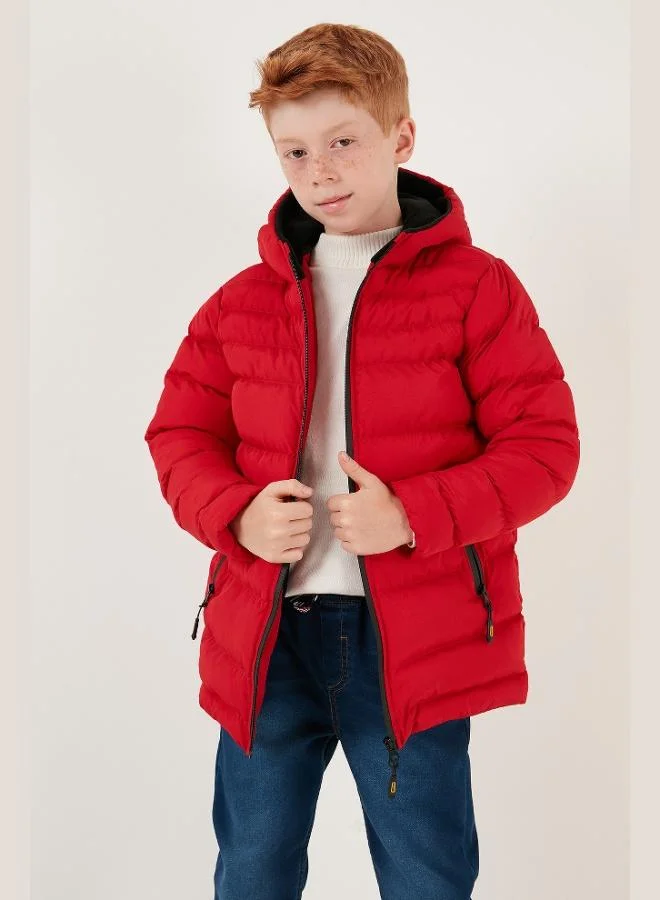 ليلا معطف منتفخ بغطاء رأس بسحاب من ليلا للأولاد